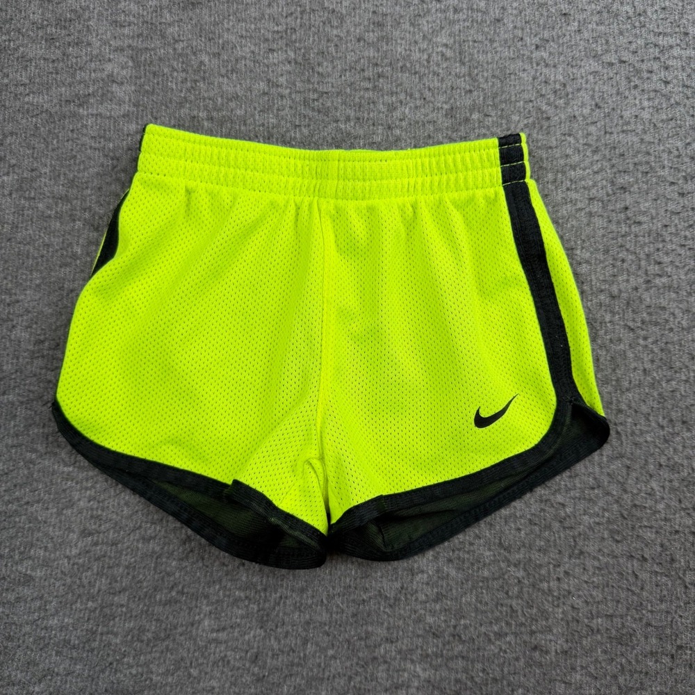 Nike Mesh Running Shorts Toddler 2-3Y Neon Yellow Volt Black Athletic Activewear